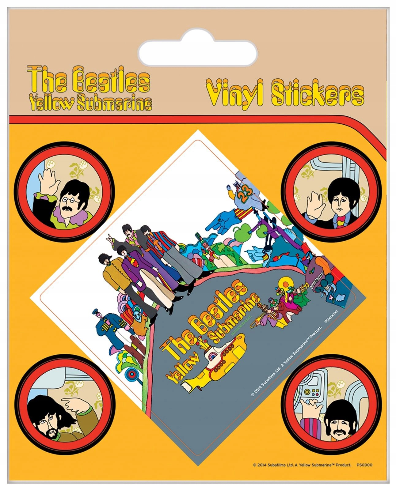 

Naklejki 5 sztuk The Beatles Yellow Submarine