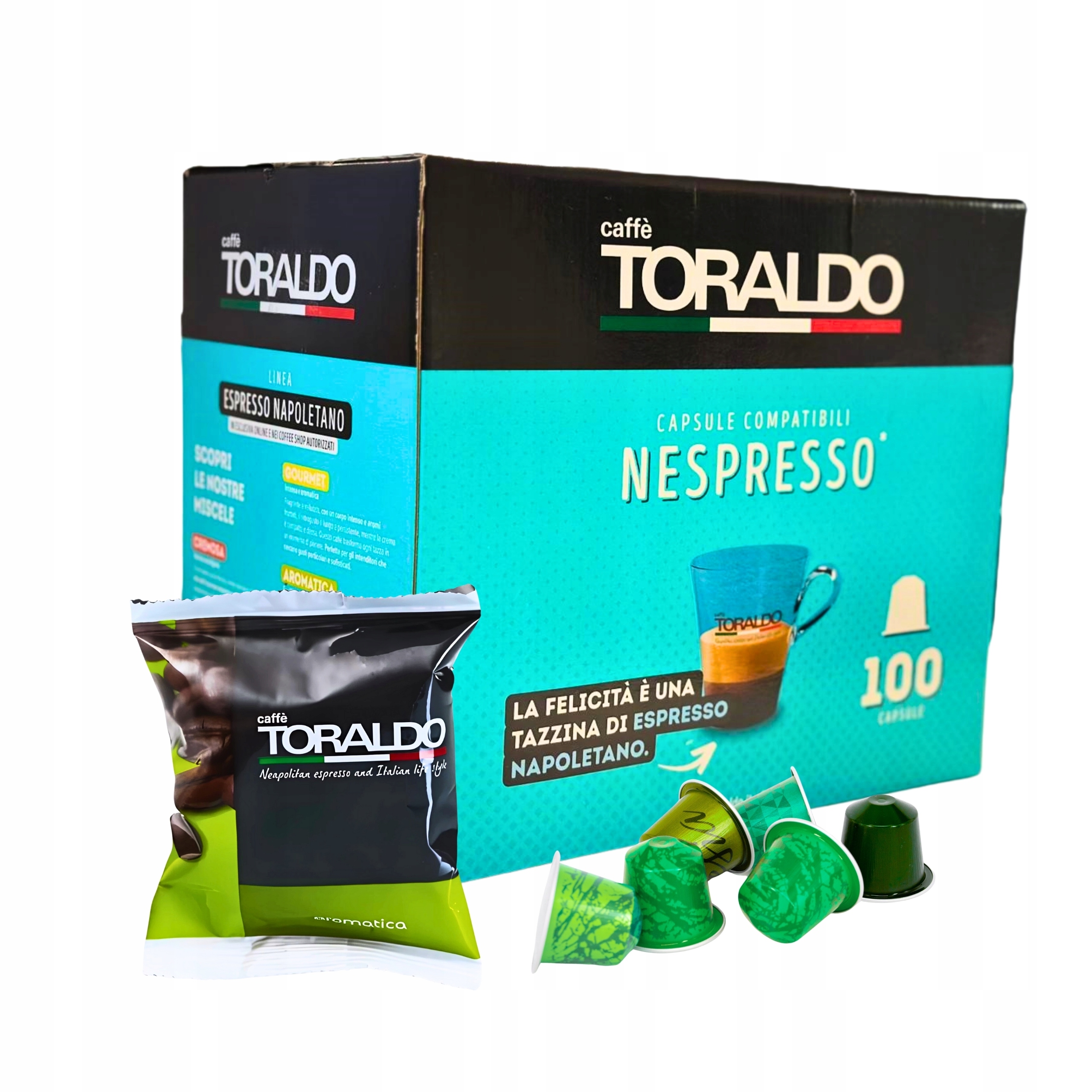 Kapsle pro Nespresso 100 ks 100 káv v kapslích značky Toraldo Aromatica