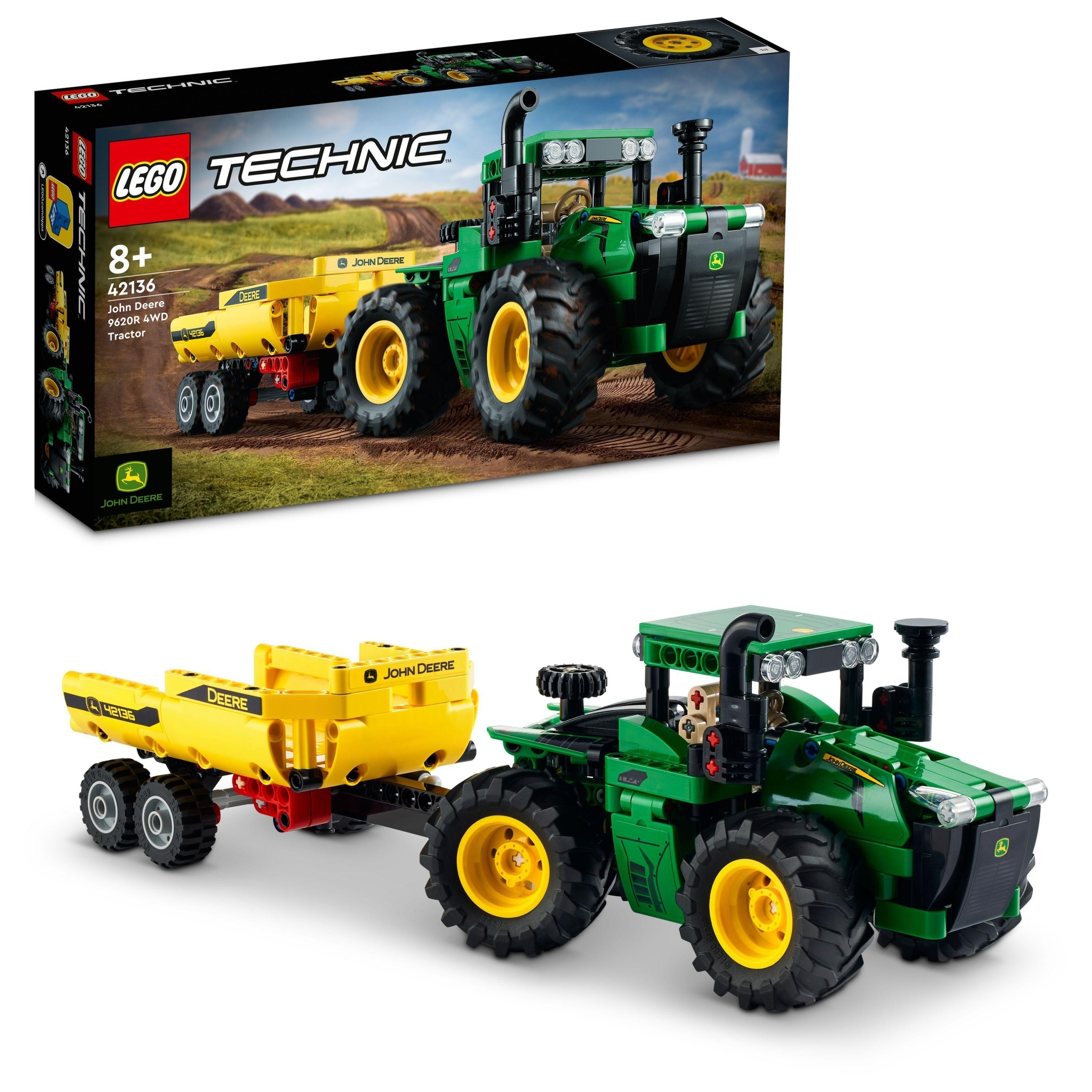Lego Technic 42136 Traktor John Deere 9620R 4WD – sada kostek