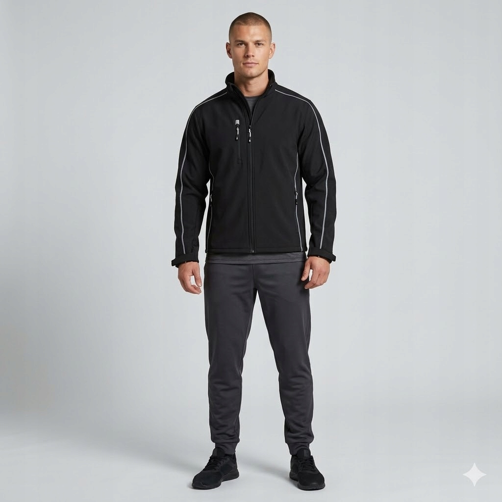 Qrn Černá Zimní Bunda Se Zateplením A Zipem Plus Size 3XL 6FA