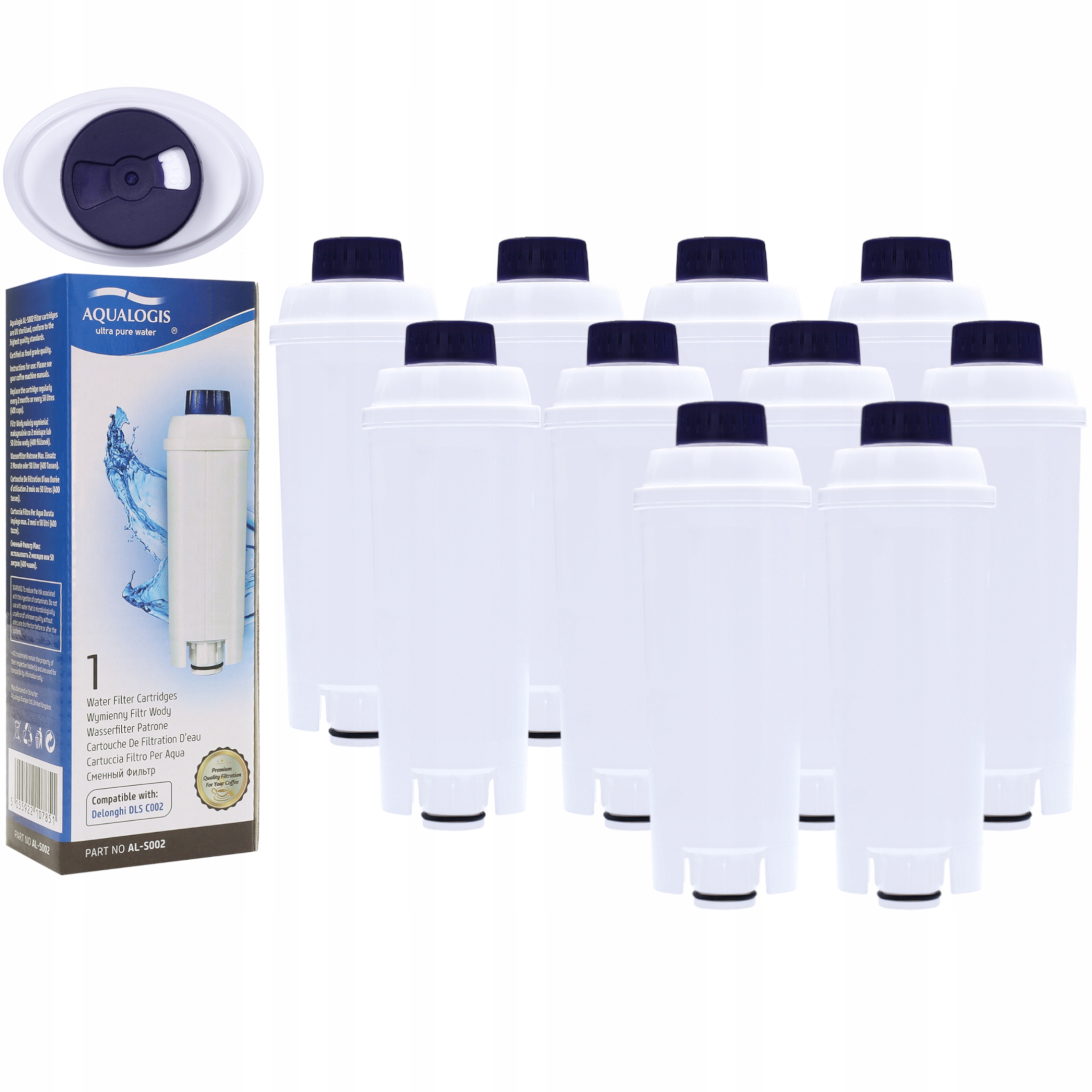 12 x filtr do kávovaru Delonghi Dinamica Plus Ecam Eletta – náplň Aqualogis