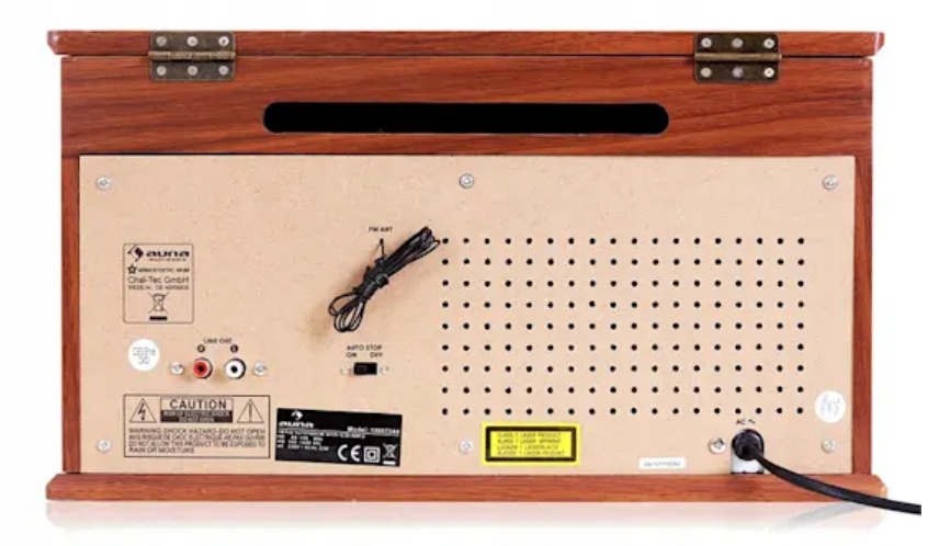 Gramofon Retro Auna nr-620 z Radiem CD Kasety Wieża Stereo Nagrywanie MP3 Kolor brązowy