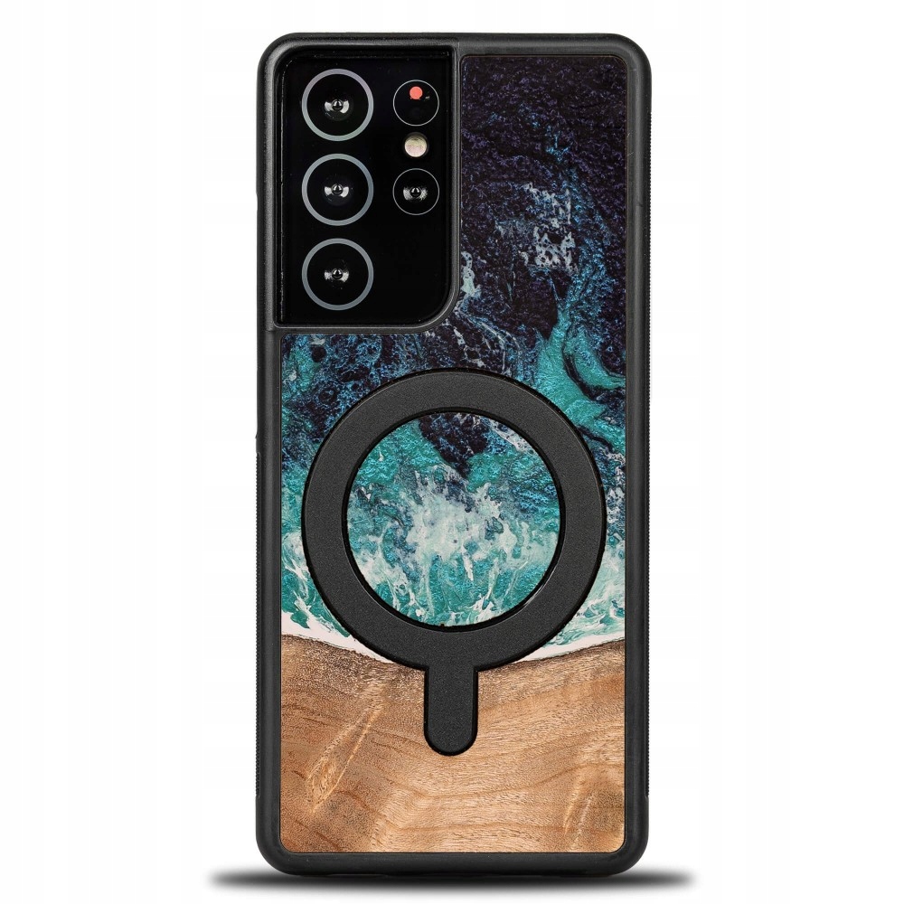 Pouzdro Bewood Unikátní pro Samsung Galaxy S21 Ultra Dream Island s MagSafe