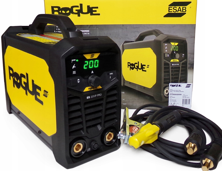 Spawarka elektrodowa Mma 200A inwertor Esab Rogue Es 201iP Pro