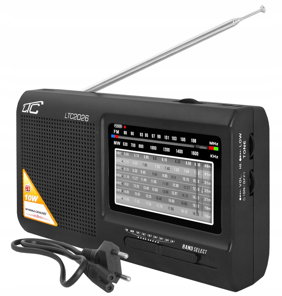 RADIO RETRO PRZENOŚNE NA BATERIE I AKUMULATOR FM "WILGA" Marka LTC