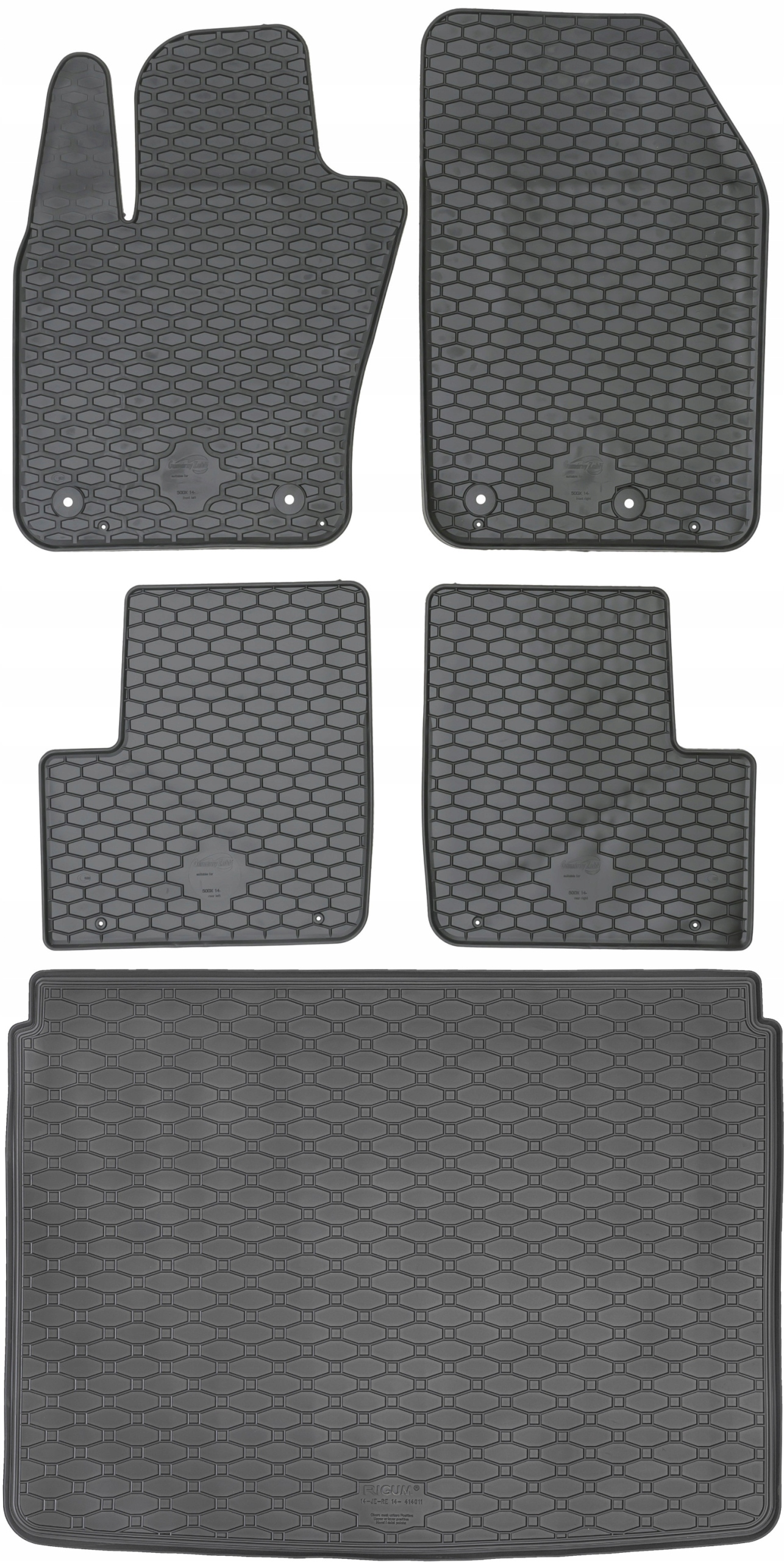 Fiat 500X Crossover 2014-2020 Sada Koberce batožinový priestor