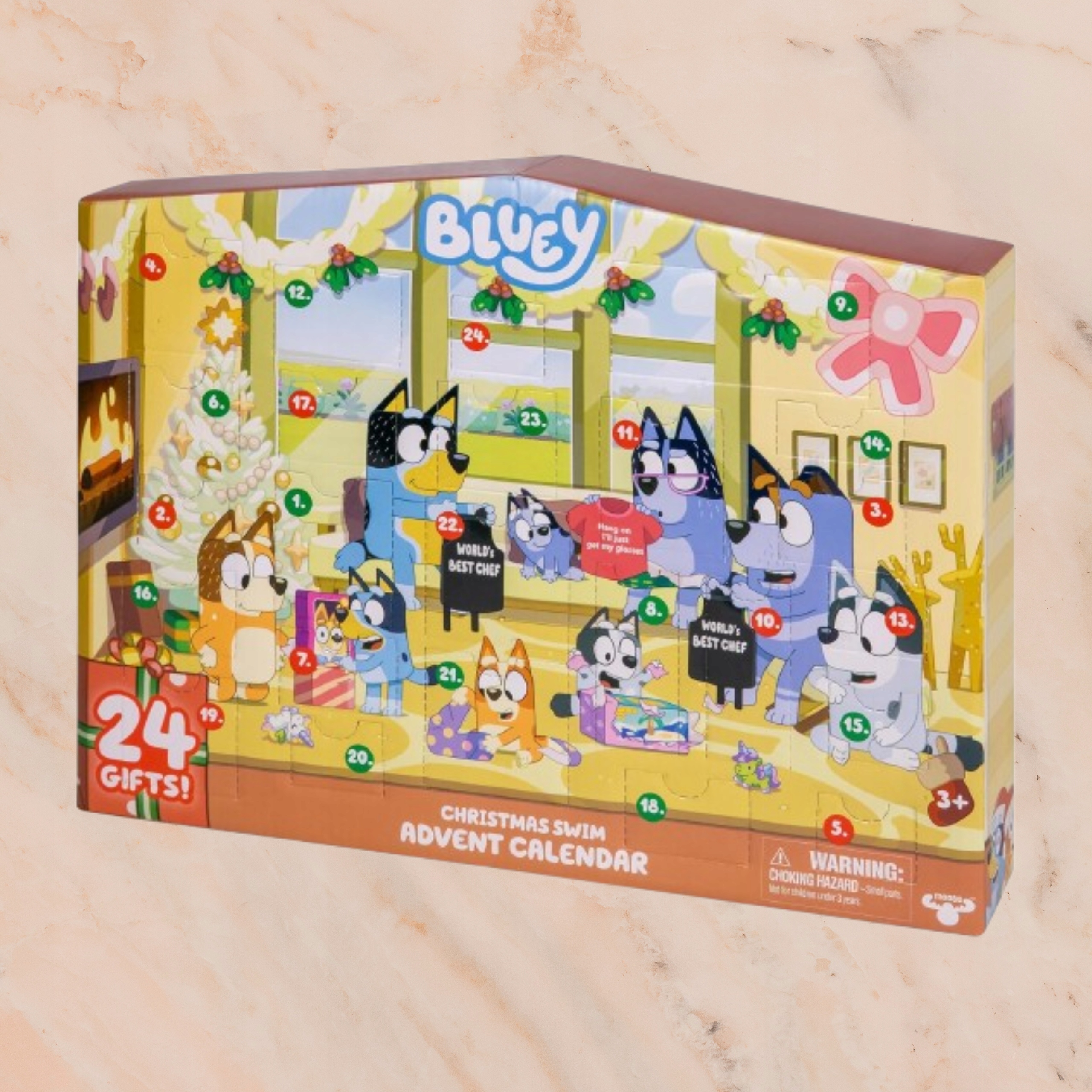 Адвент-календарь Moose Toys Bluey Swim BLU17981, фигурки Bluey, Socks, Bartlebee и 19 аксессуаров — фото 4