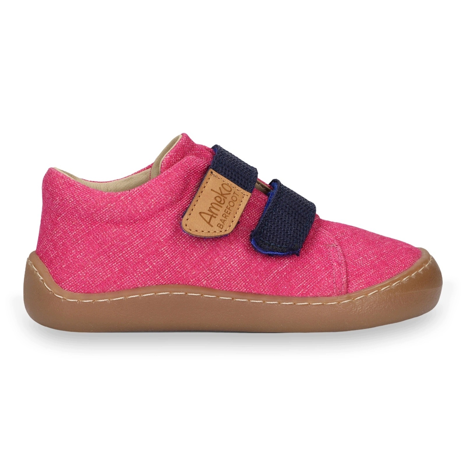 Buty barefoot tenisówki lekkie dziecięce na rzepy Ameko Neo Fuxia 25