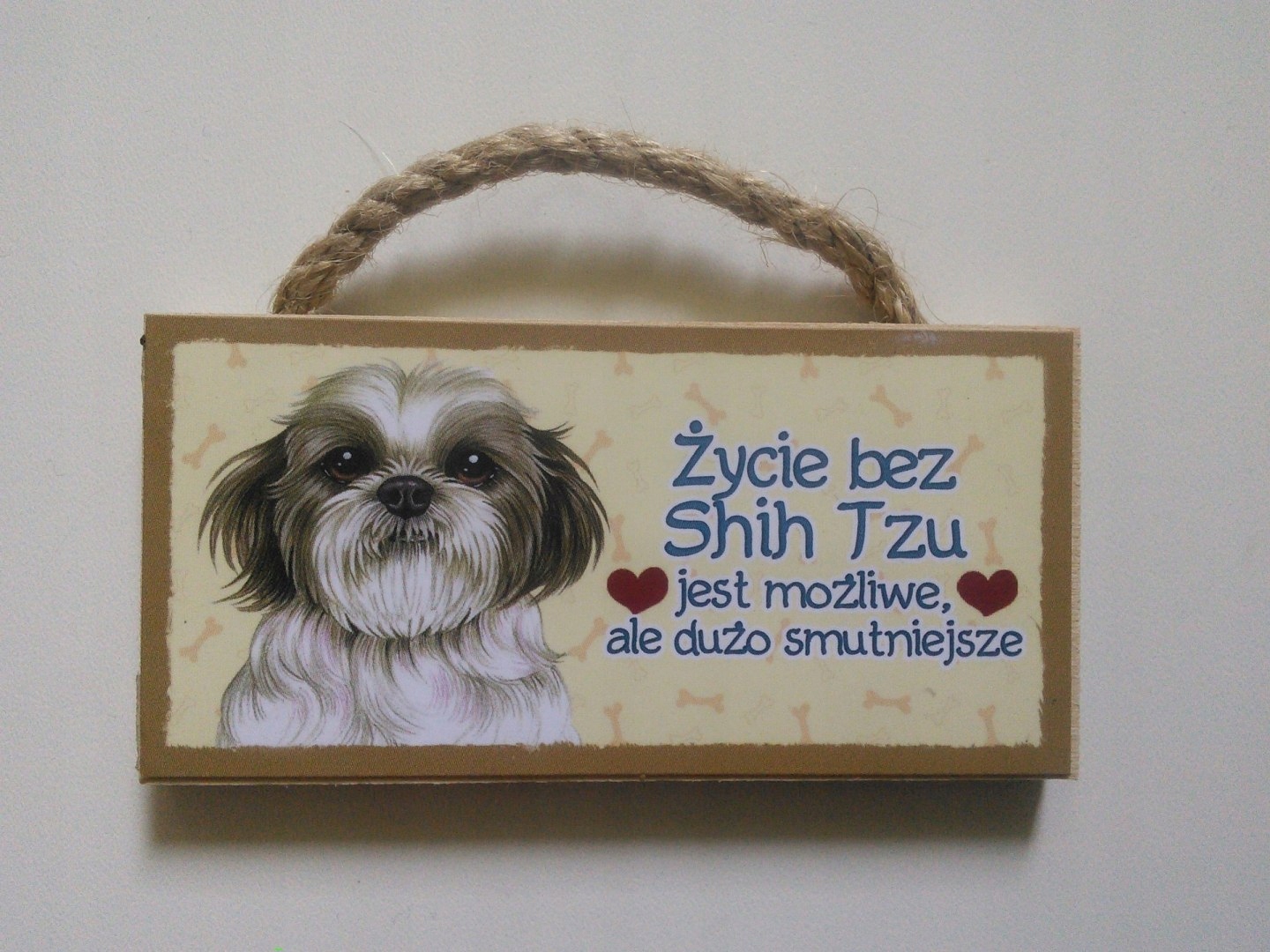 

Tabliczka drewniana z magnesem/motyw Shih Tzu