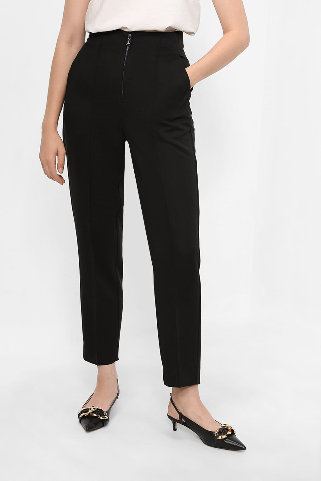 Guess Černé 7/8 Kalhoty Se Zipem (L)