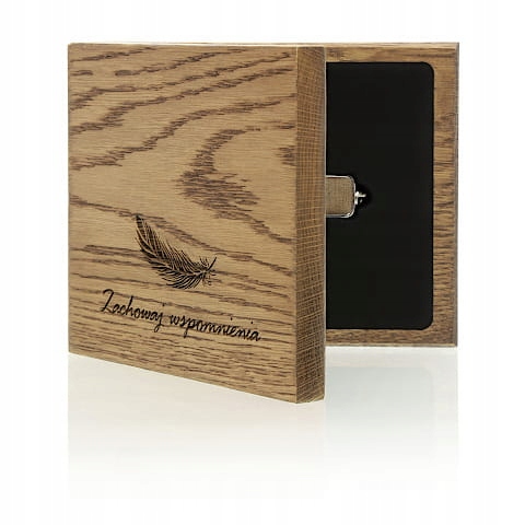 Drewniane etui na pendrive + grawer Wspomnienia
