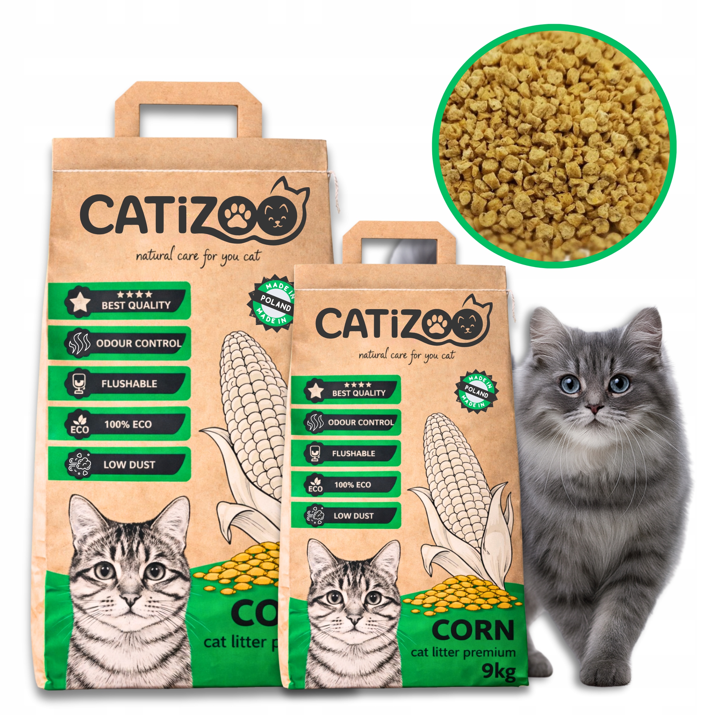 Levně Stelivo pro kočky Catizoo Compact Přírodní hrudkující 30 l 18 kg