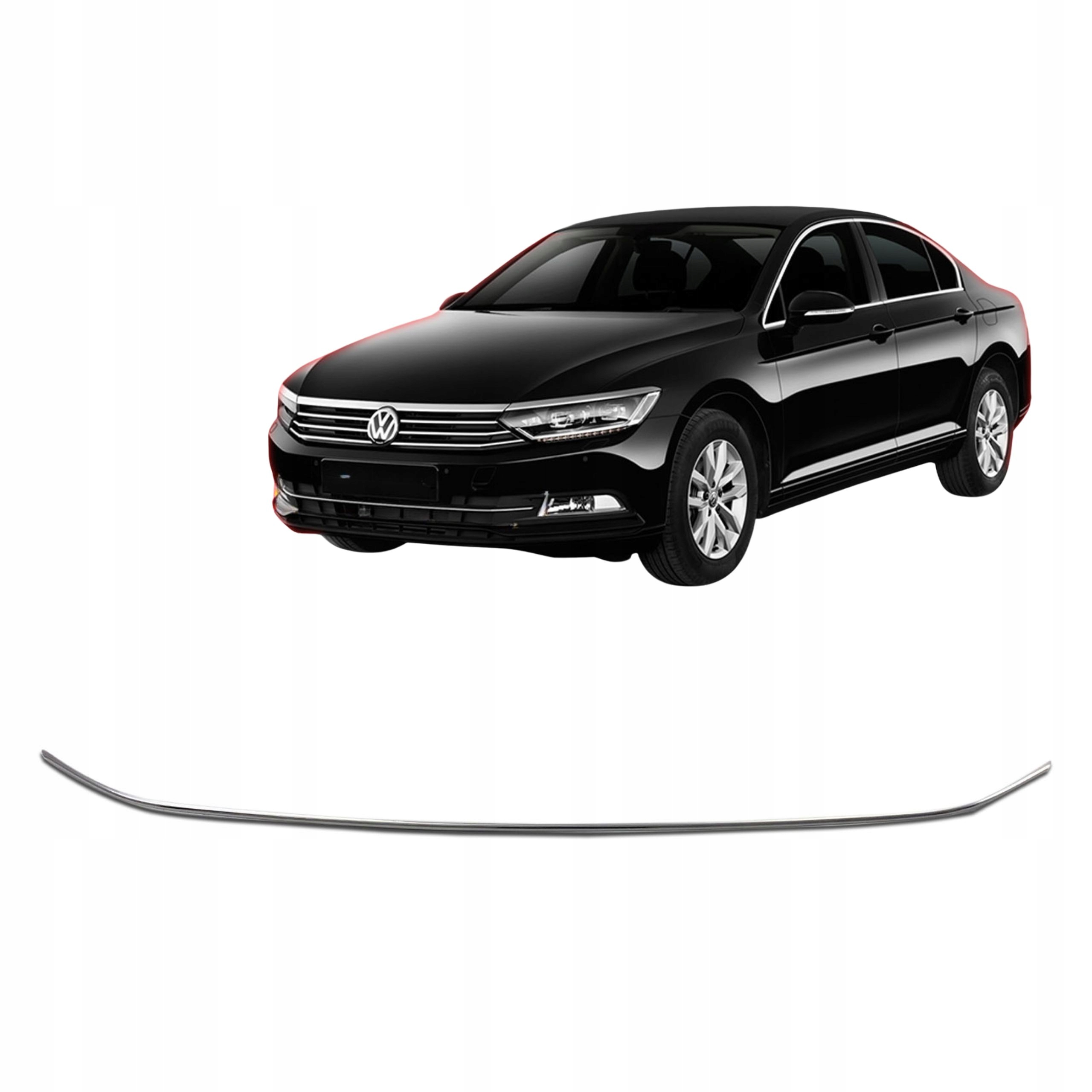 Lišty krytu predného nárazníka chrómované Volkswagen Passat B8 2015-19