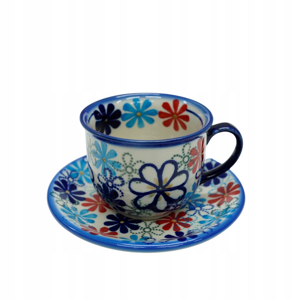 

Ceramiczna filiżanka ze spodkiem Bolesławiec