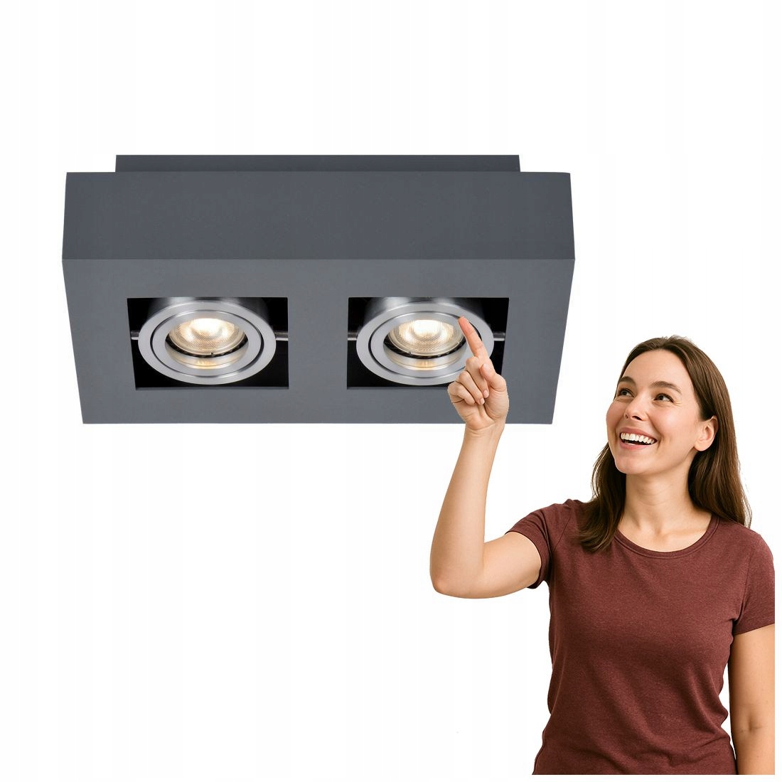 Stropná lampa Casemiro IT8002S2-BK/AL Italux