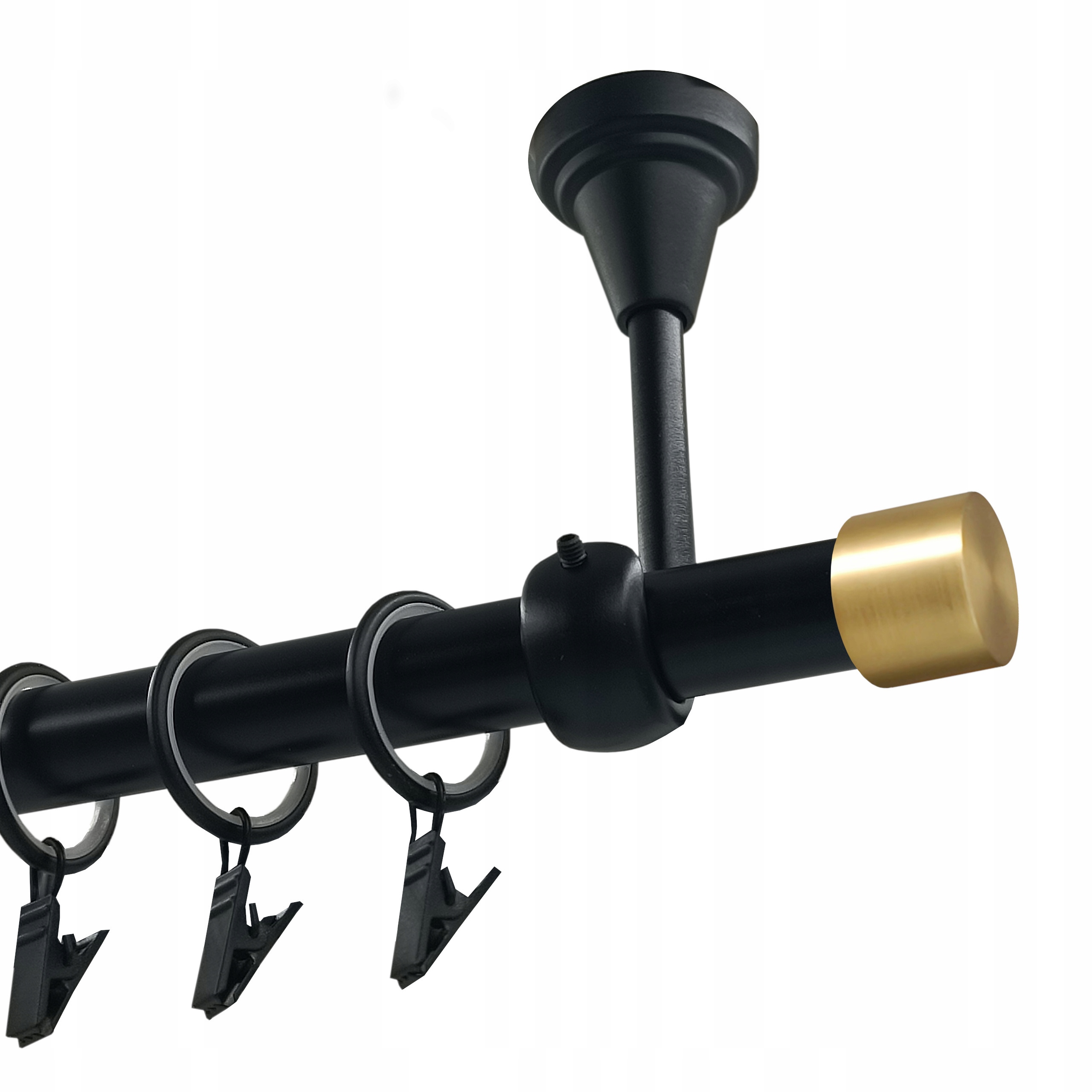 Jednoduchá garnýž Kovový Stropní 19mm Černý Mat 360cm Luna Gold