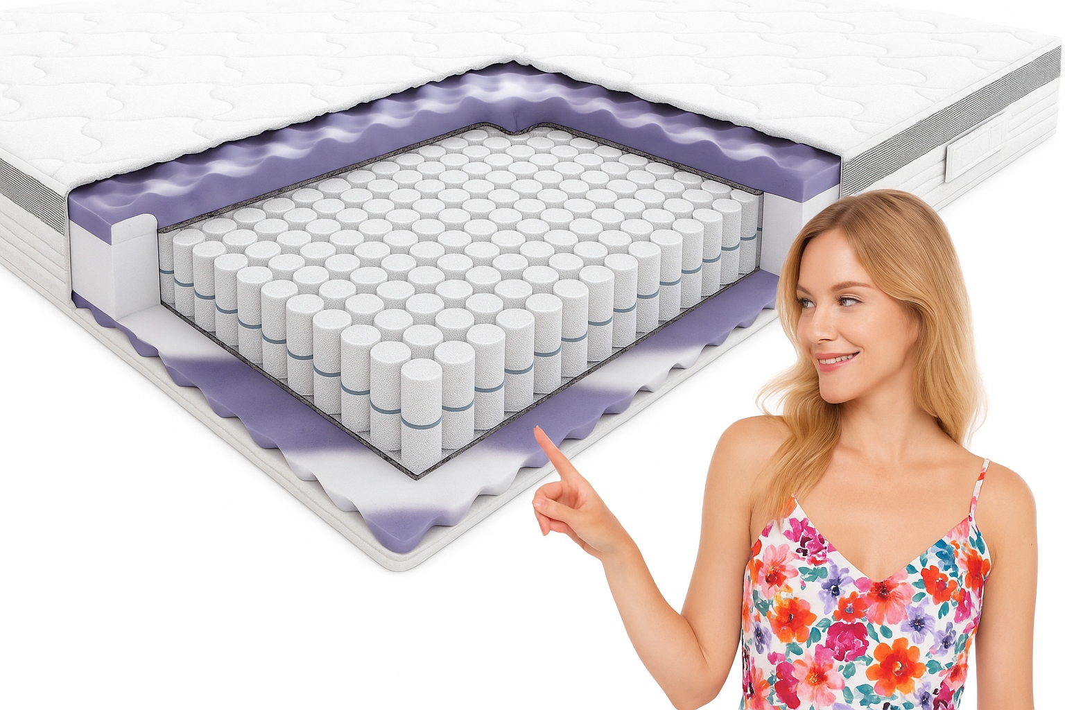 Materac Cha-Cha Hilding kieszonkowy twardy dla seniorów 90x200 cm Italiano