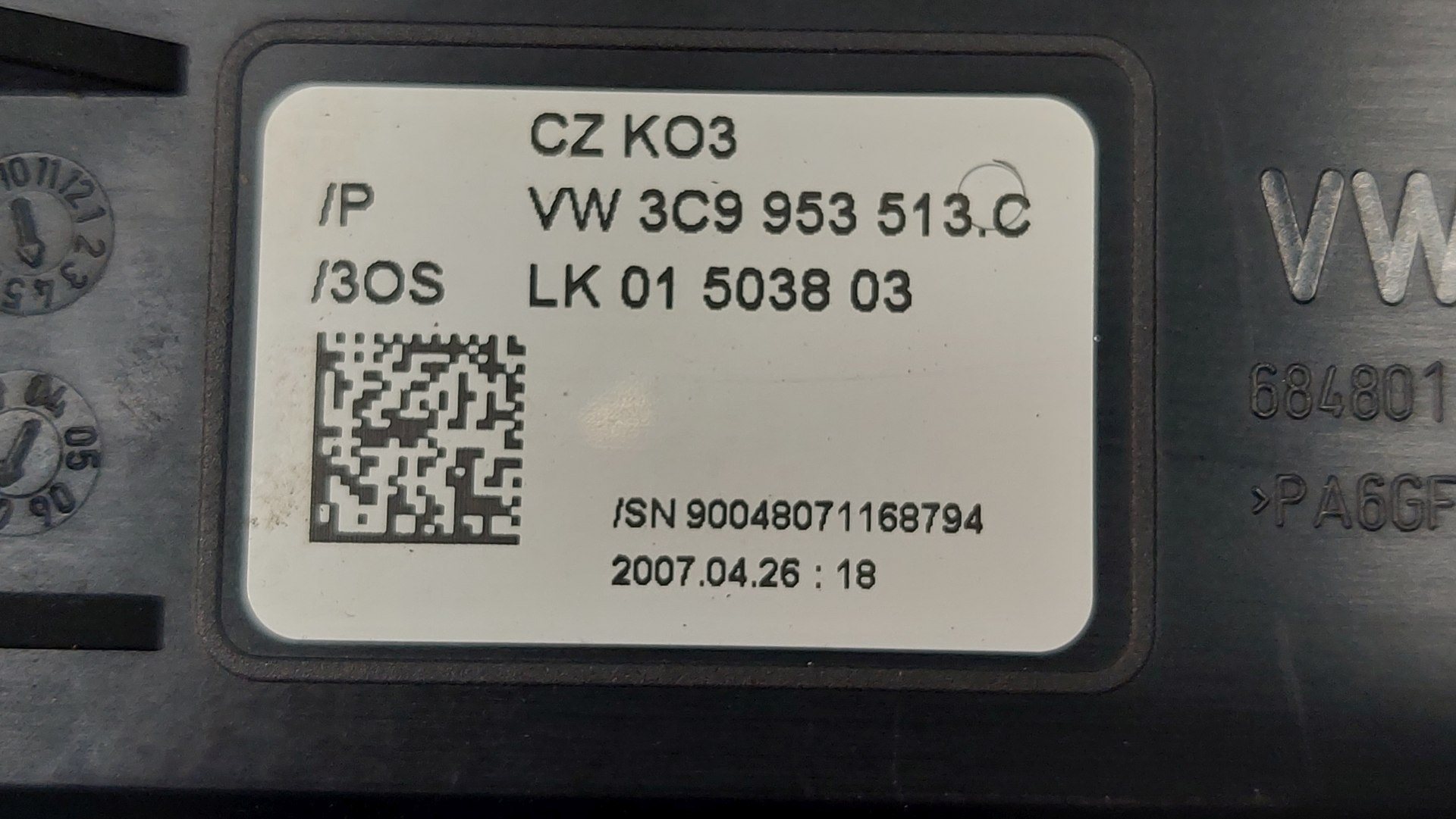 DEVIO LUCI TERGICRISTALLO TERGI PASSAT B6 1.9 TDI 3C9953507A