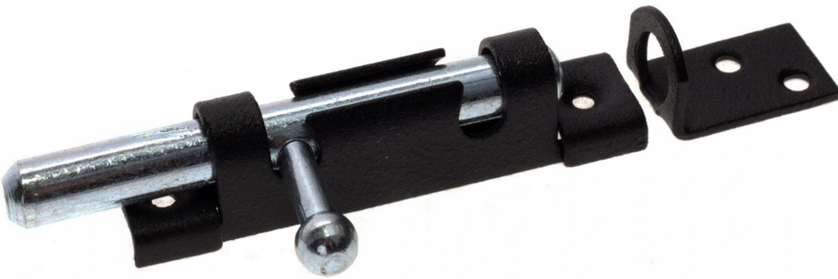 

Zasuwka Stalowa Rygiel Blokada Czarna 70x16mm