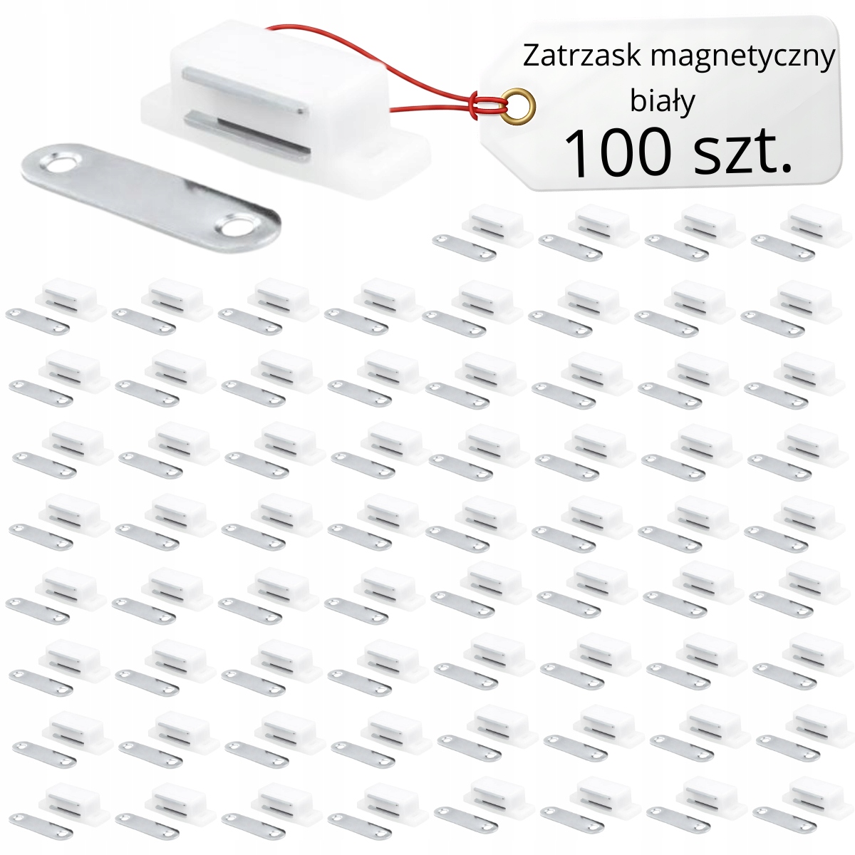 Magnetický Zámek Nábytkový S Magnetem Bílý Mini 45x15 mm x100 Ks