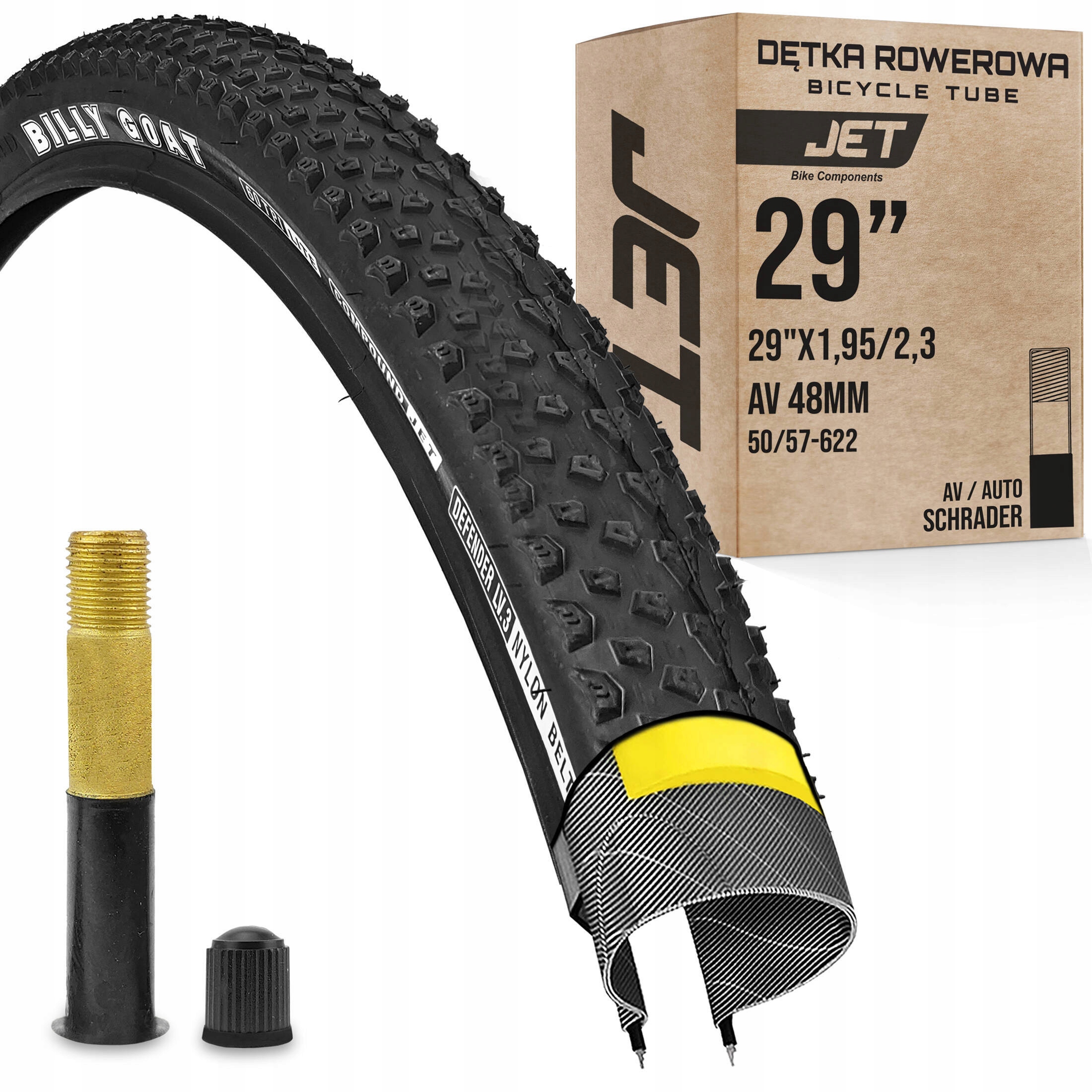 Zestaw opona rowerowa Blackone Billy Goat 29x2,10 54-622 dętka Jet Av