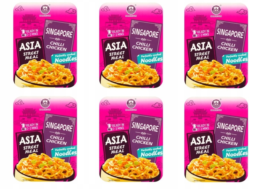 Levně 6 x 270 g Nanjiecun Singapore Style Chilli Kuřecí instantní jídlo Karton