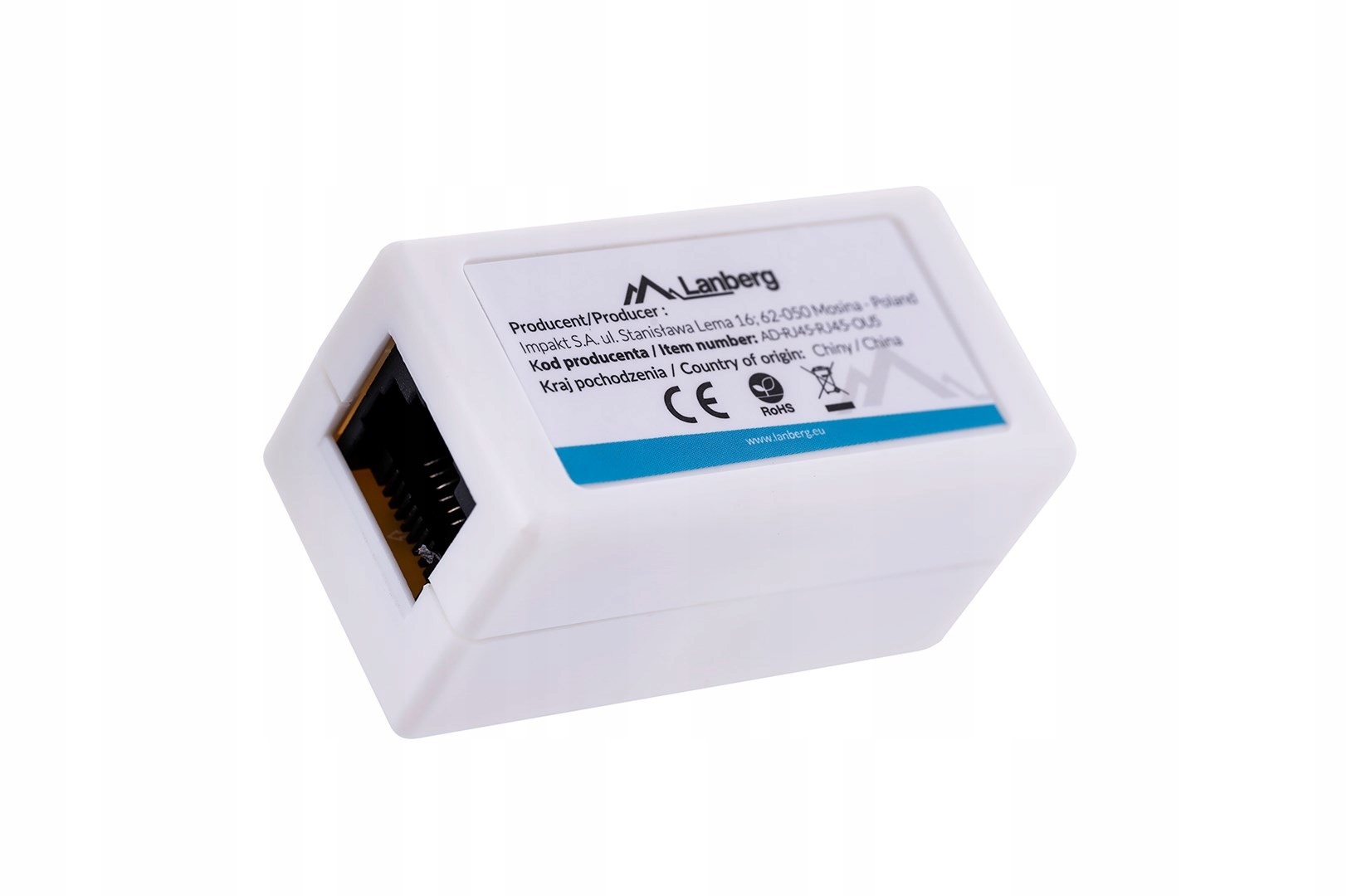 Lanberg Złączka Sieciowa Przelotka 2X RJ45 KAT.5E Utp AD-RJ45-RJ45-OU5