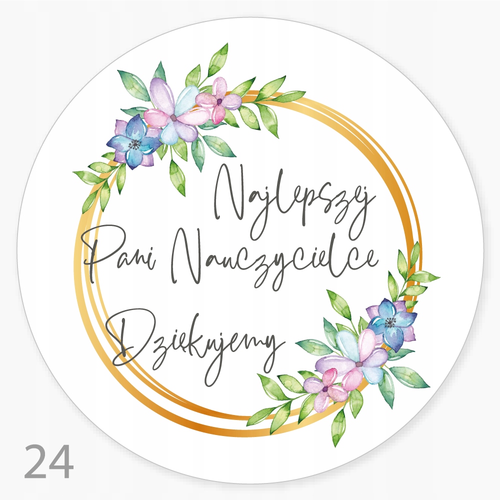 

Naklejki Nauczyciel Szkoła Dziękujemy Kwiaty 24szt