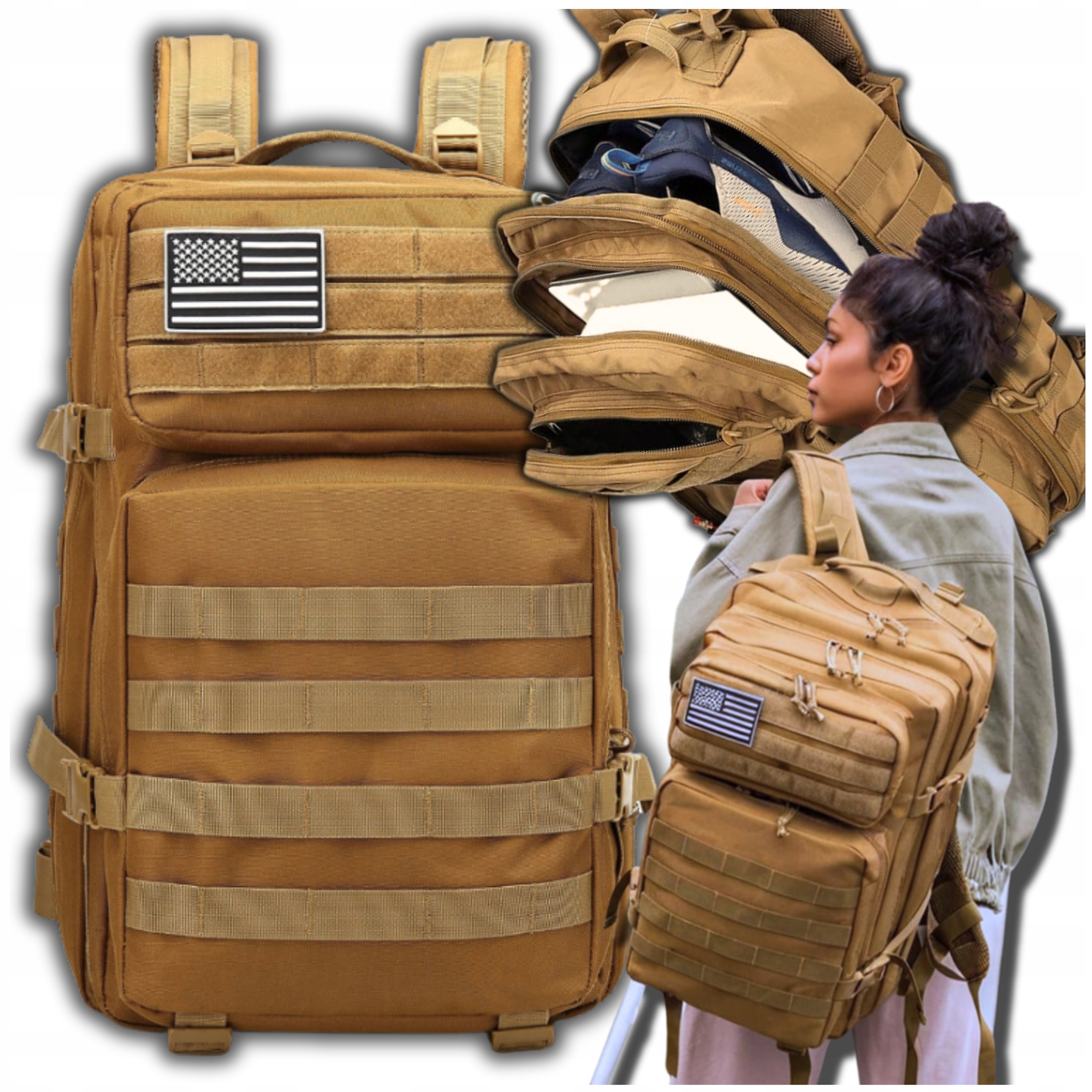 Batoh dámský pánský školní do letadla školní mládežnický turistický 45L