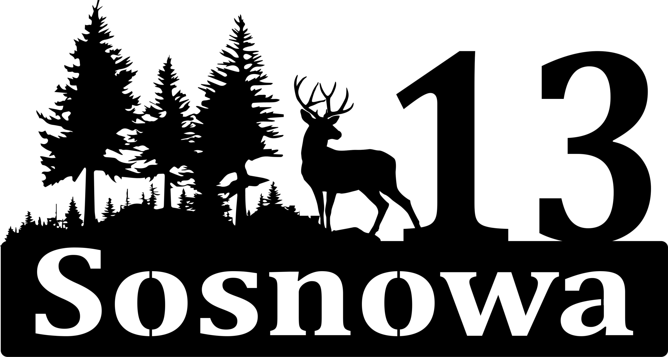 Les stromy pes Veľká adresárka tabuľka s adresou číslo domu 60 cm