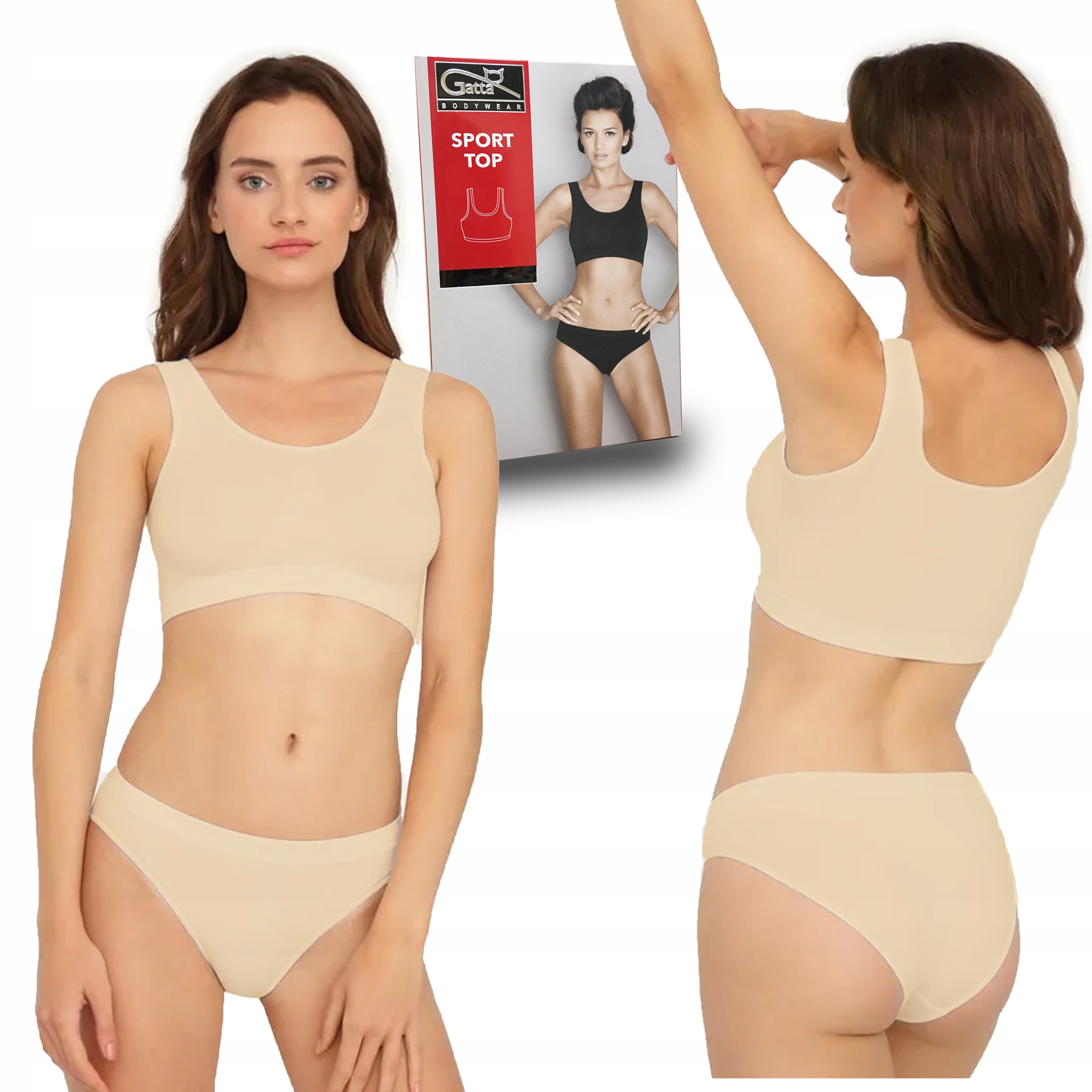 

Bezszwowy biustonosz Gatta Sport Top, natural, M