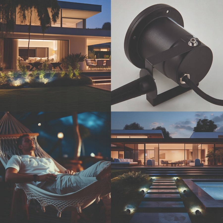 ZESTAW 3x Lampa ogrodowa PORTO + 3x żarówka GU10 3W premium ZIMNA Marka Kobi