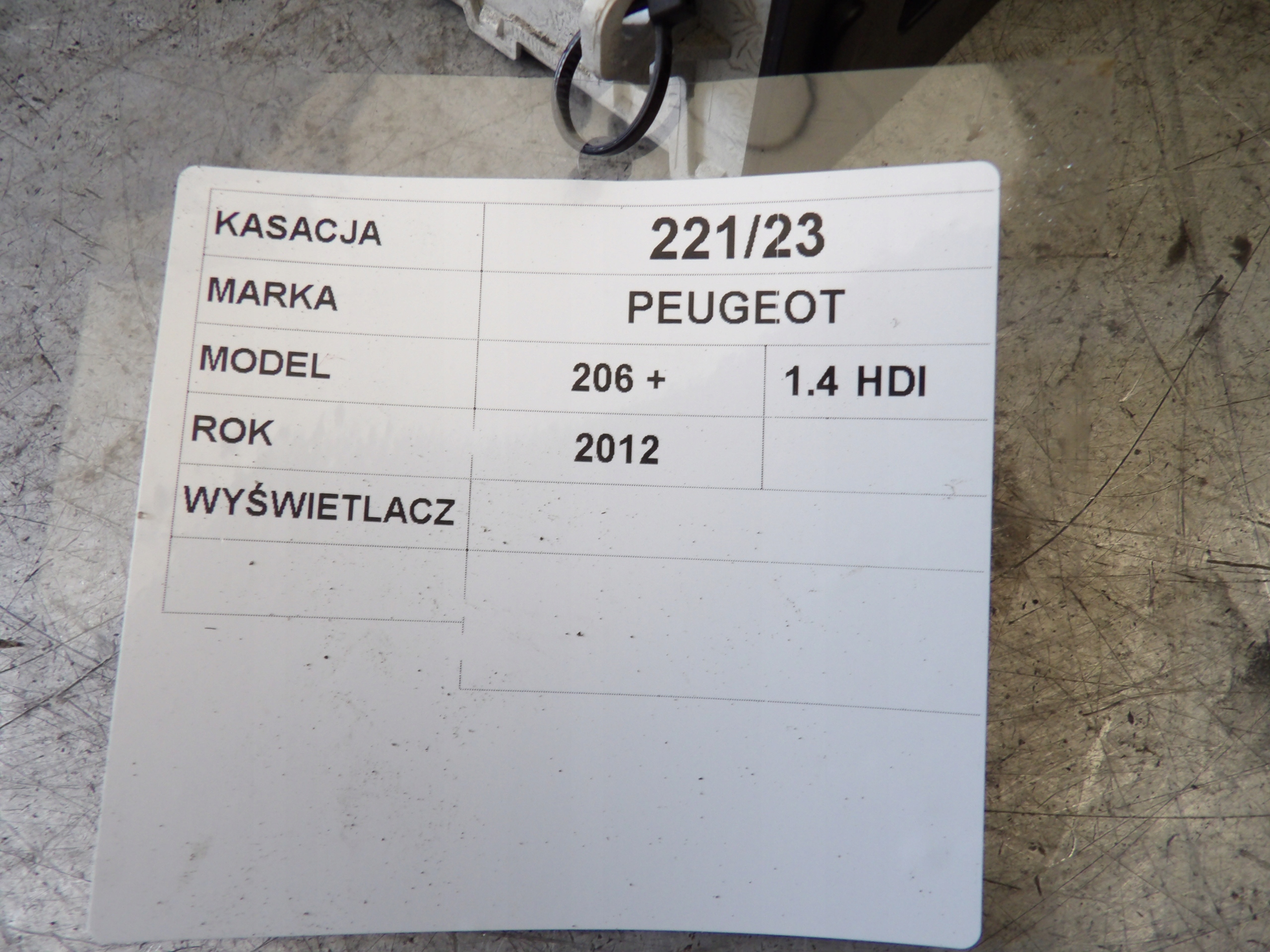 Peugeot 206+ plus display, clock 96658097XT K01 SAGEM 001809766