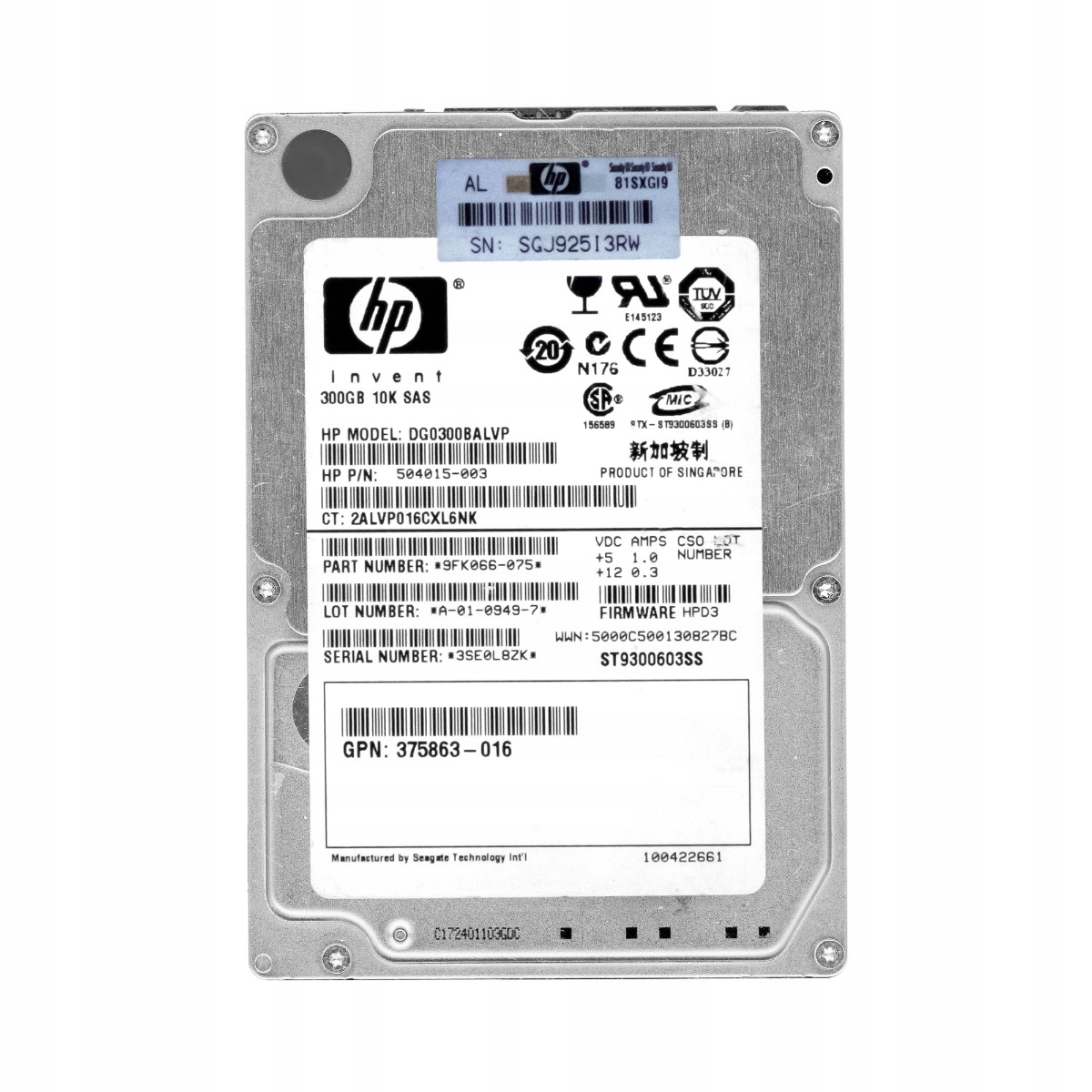 Hp 504015-003 300GB 10K SAS-2 2.5" Hdd 300 Gb, 10 000 ot./min, Sas 2.5" Disk