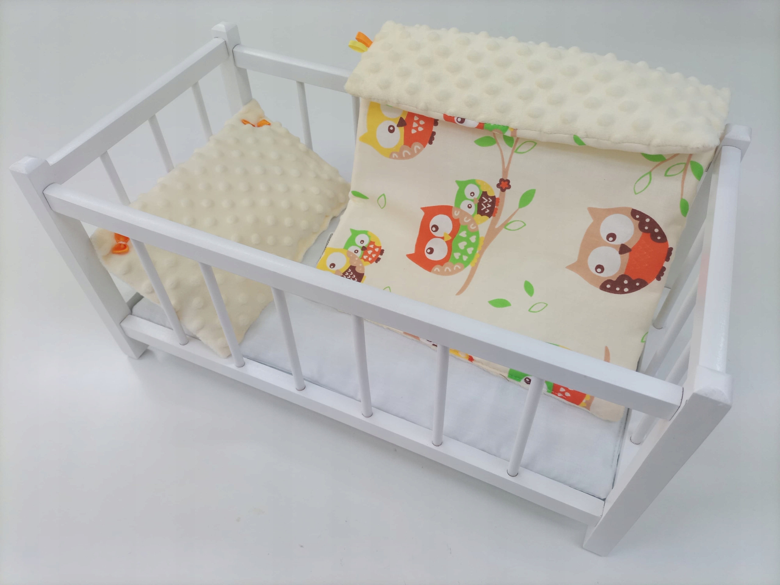 DREWNIANE ŁÓŻECZKO dla lalek + POŚCIEL - PRODUCENT.