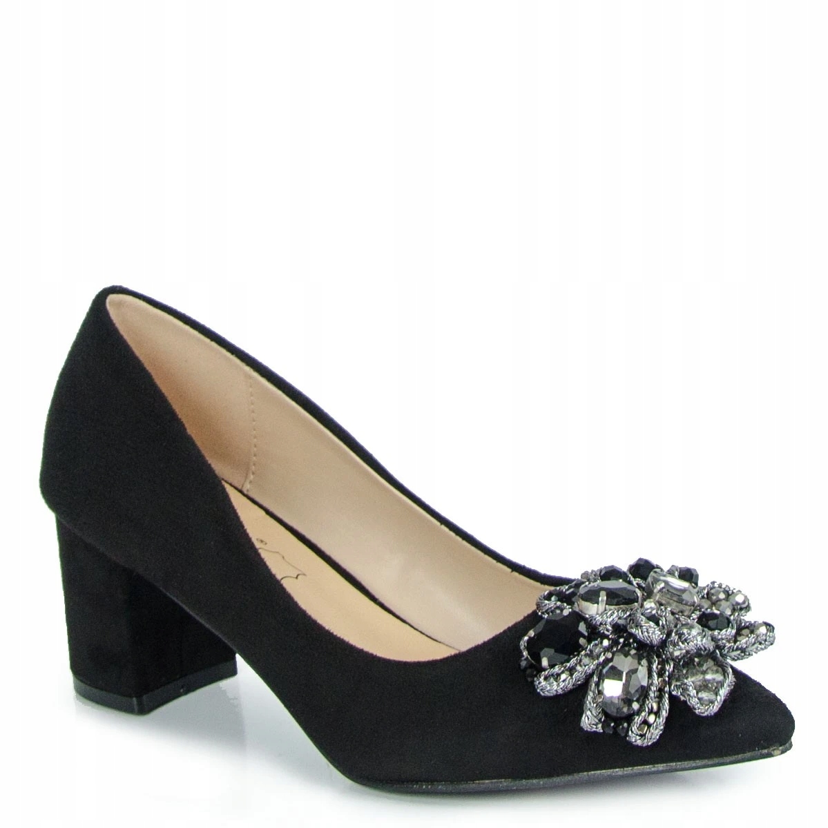 Sabatina 6178-2W Lodičky Sloupek Kůže Semiš Černá 37