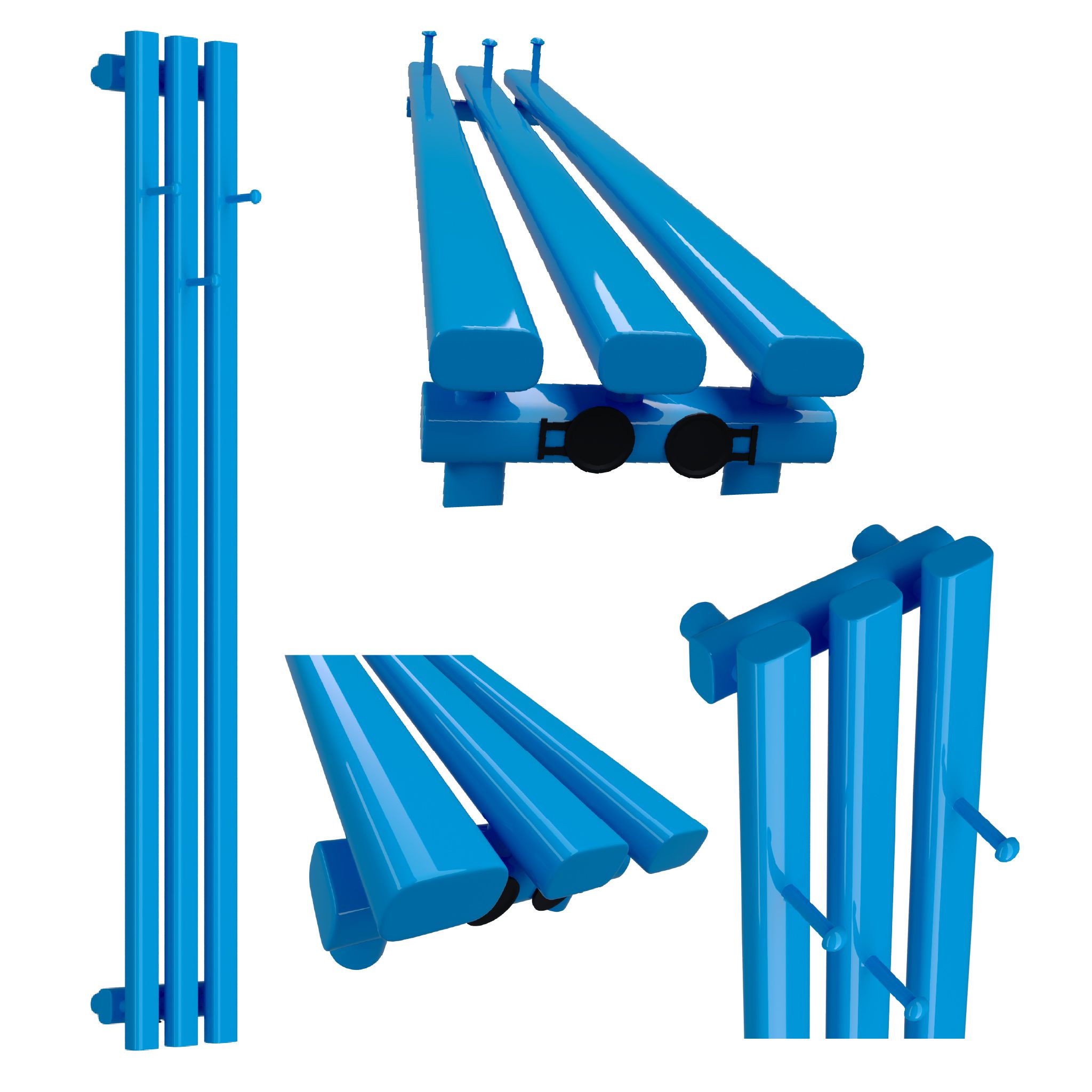 Dekorativní radiátor HORYZONT3 Hook 160x21 modrý