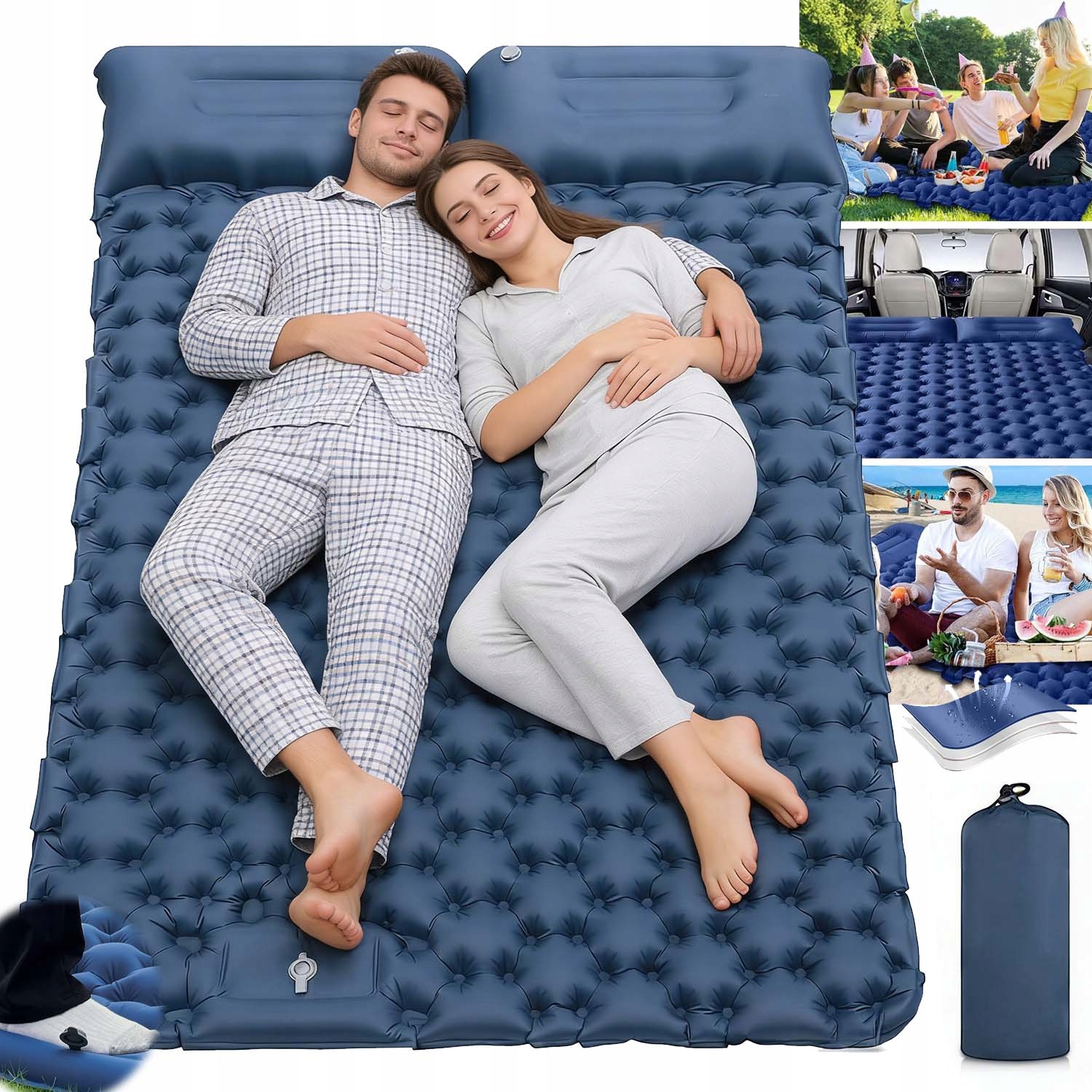 Matrace Samonafukovací Kempingová Turistická Podložka Lehká Praktická 200 x 130 cm