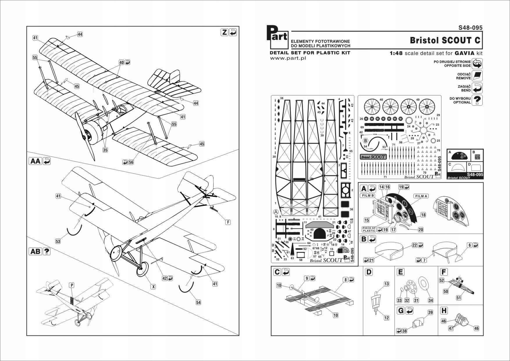 Část S48-095 1/48 Bristol Scout C (Gavia)