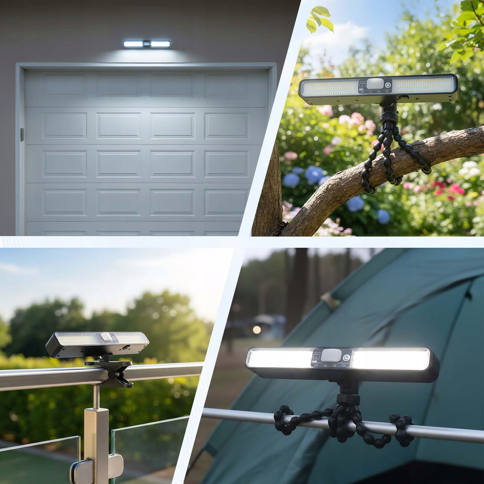 Lampa Solarna Z Czujnikiem Ruchu USB do Tarasu Ogrodu 700LM 2 Szt SHANNA — miniatura 8