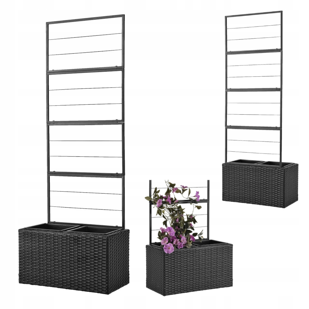 Kvetinový záhon s mriežkou pre popínavé rastliny 63x165 cm