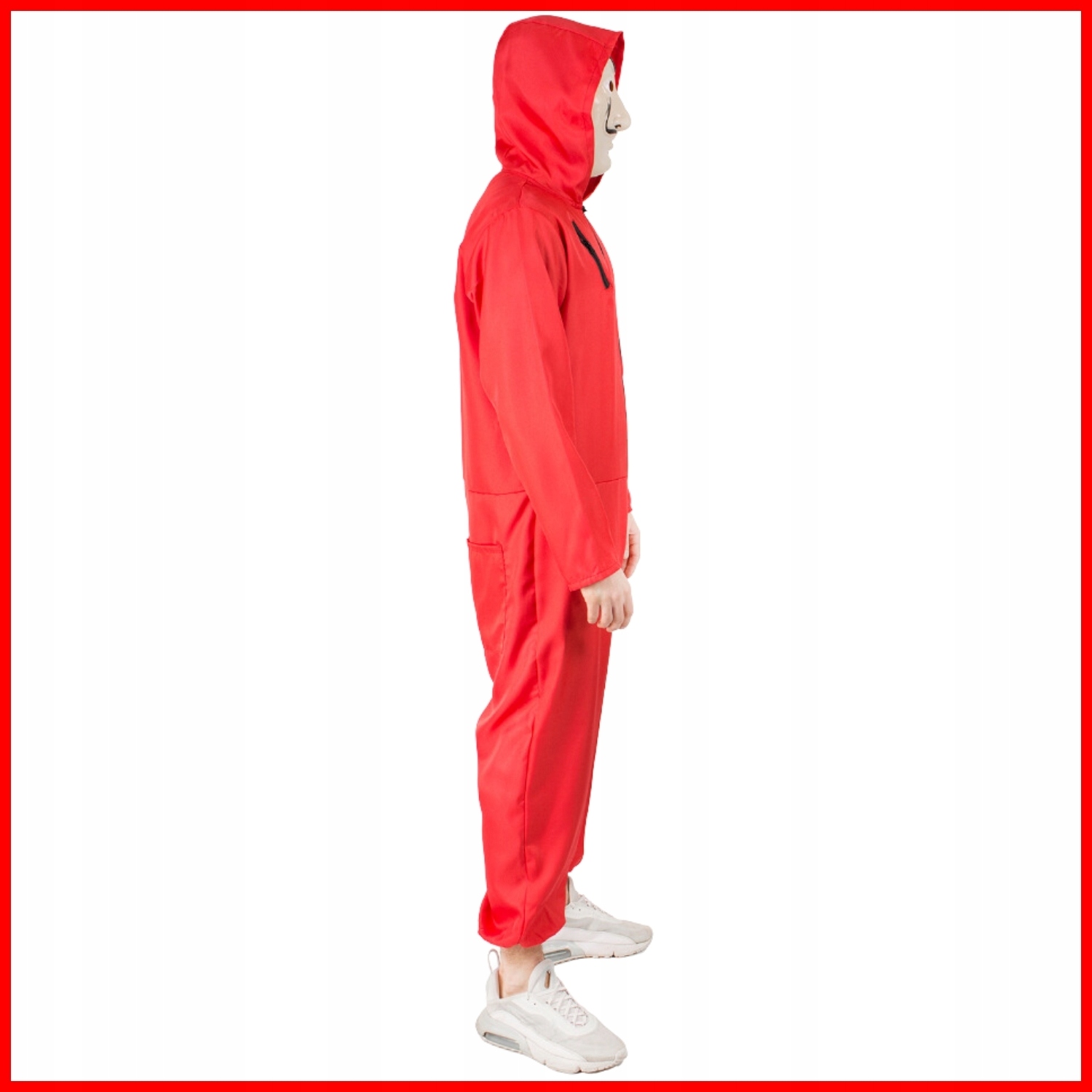 STRÓJ KARNAWAŁOWY DOM PAPIERU LA CASA DE PAPEL PRZEBRANIE KOMBINEZON MASKA Kolor dominujący pomarańcze i czerwienie