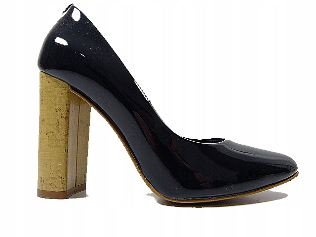 Tmavě modré lakované lodičky na podpatku Sala 36,5