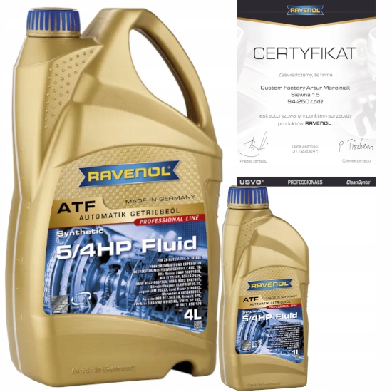 RAVENOL ATF 5/4 HP FLUID 5L - OLEJ PRZEKŁADNIOWY ZF 4HP, ZF 5HP