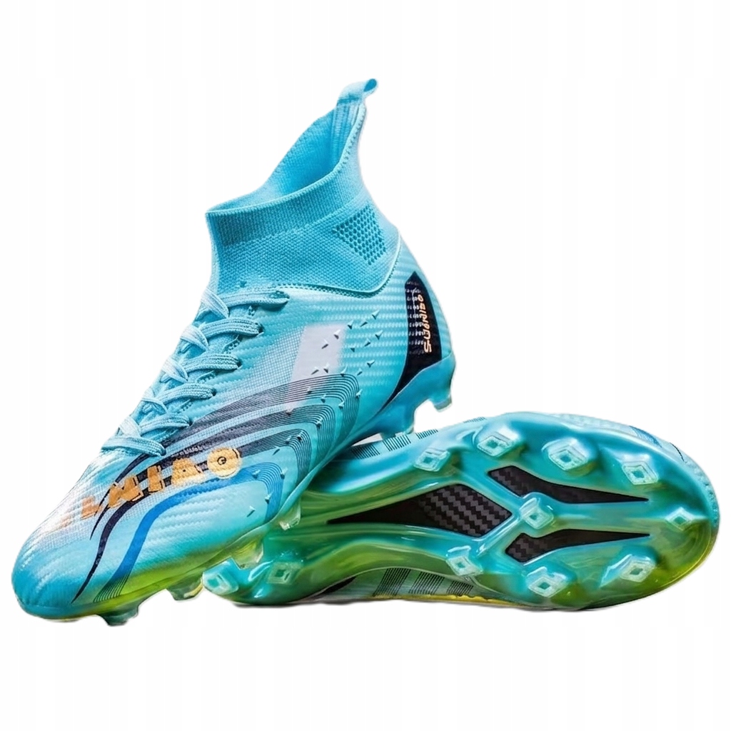 Buty Piłkarskie Korki Lanki r.34 Turkusowe Lekkie Sock Fit Skarpeta Lekkie