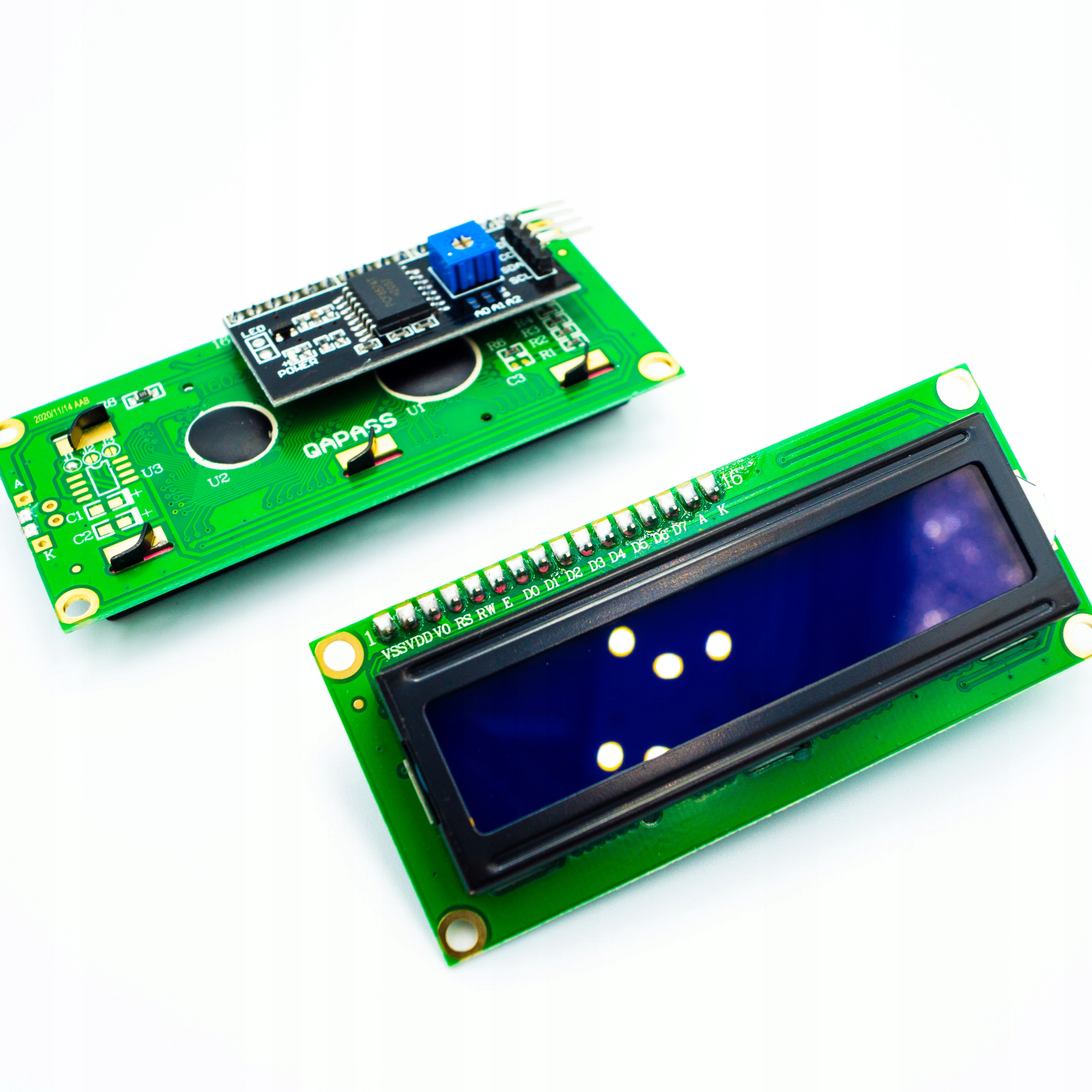 Niebieski wyświetlacz LCD 1602 16x2 HD44780 z konwerterem i2C ekran Arduino