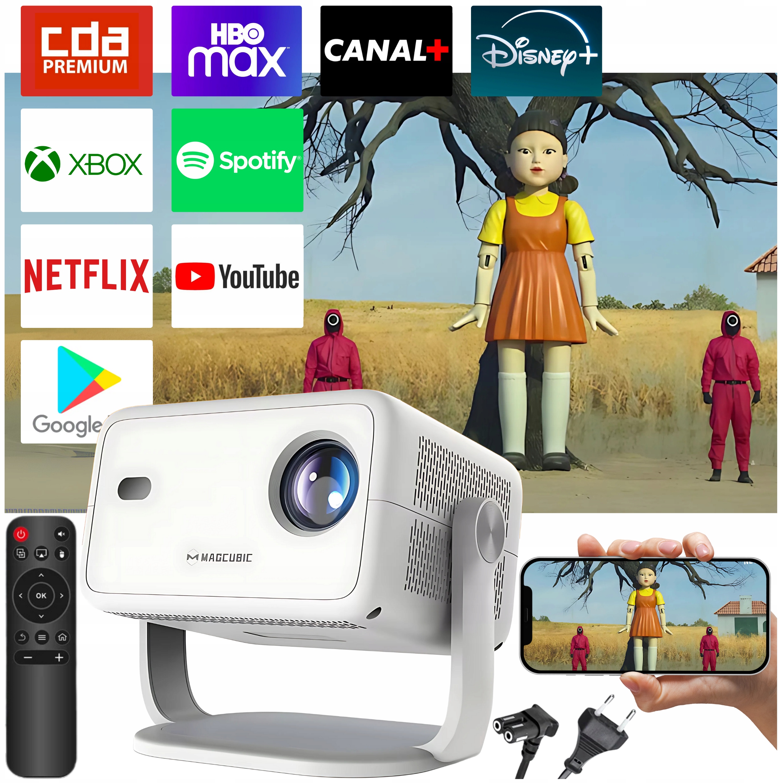 Projektor Smart Magcubic Multimedialny L018 4K 1080 p 650 Ansi 2026 Android