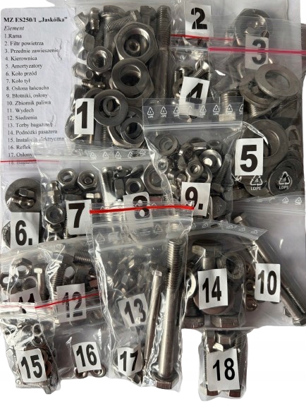 Nová Sada Šroubů, Šrouby Nerezové Mz Es 175/1 Mz Es 250/0/1 Vlaštovka