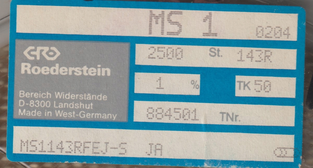 [100szt] 143R 1% 50ppm rezystor Smd minimelf MS1 Roederstein low noise