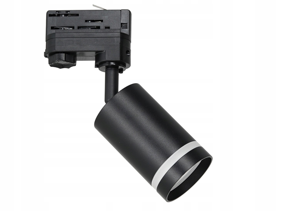 Lampa szynowy GU10 3Fazowy z pierścieniem Czarny